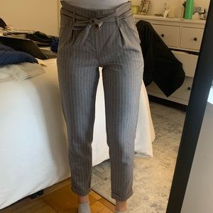 Tapered striped women’s trousers